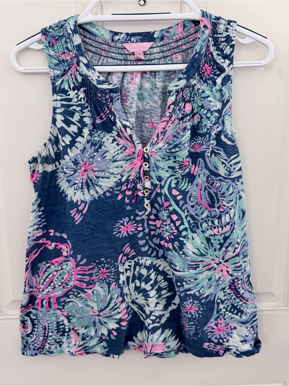 Lilly Pulitzer Essie Tank M | Deep Indigo Gypsy Girl